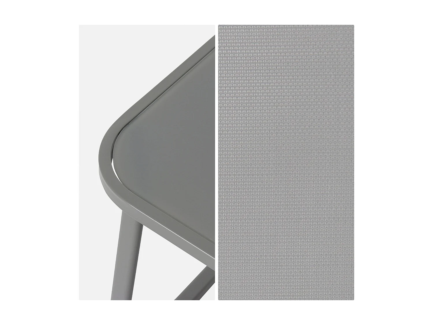 Salotto da giardino in metallo a 4 posti, grigio chiaro