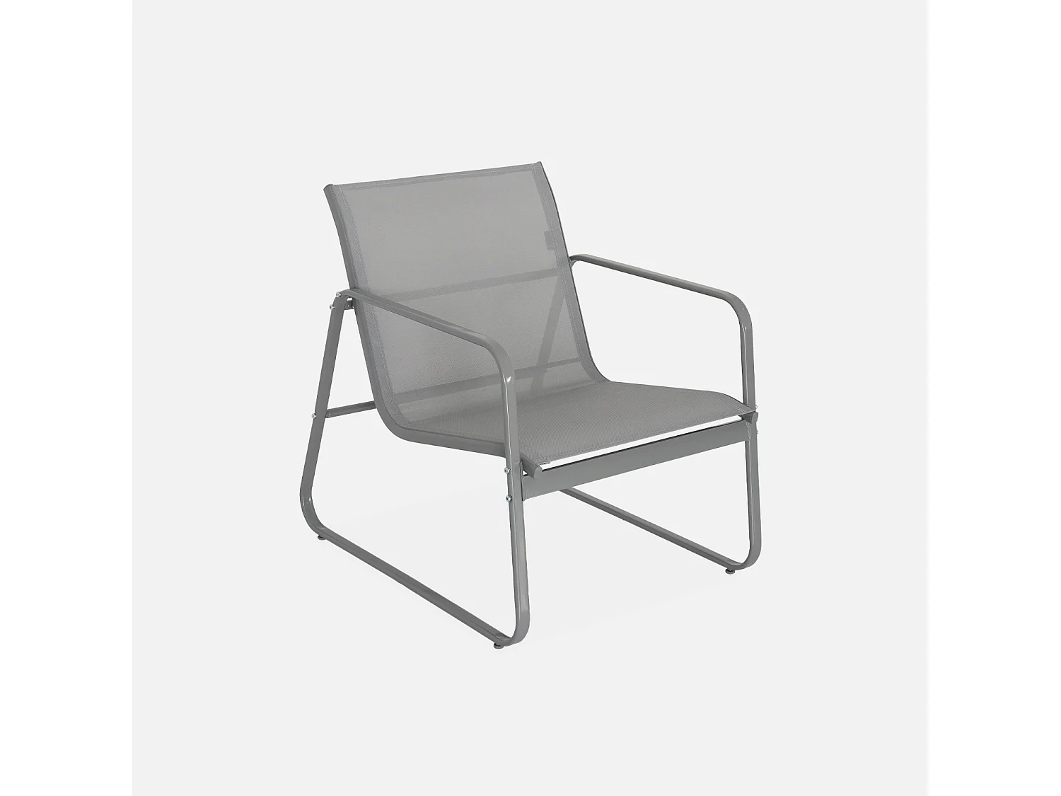 Conjunto de jardín en metal , 4 plazas gris claro