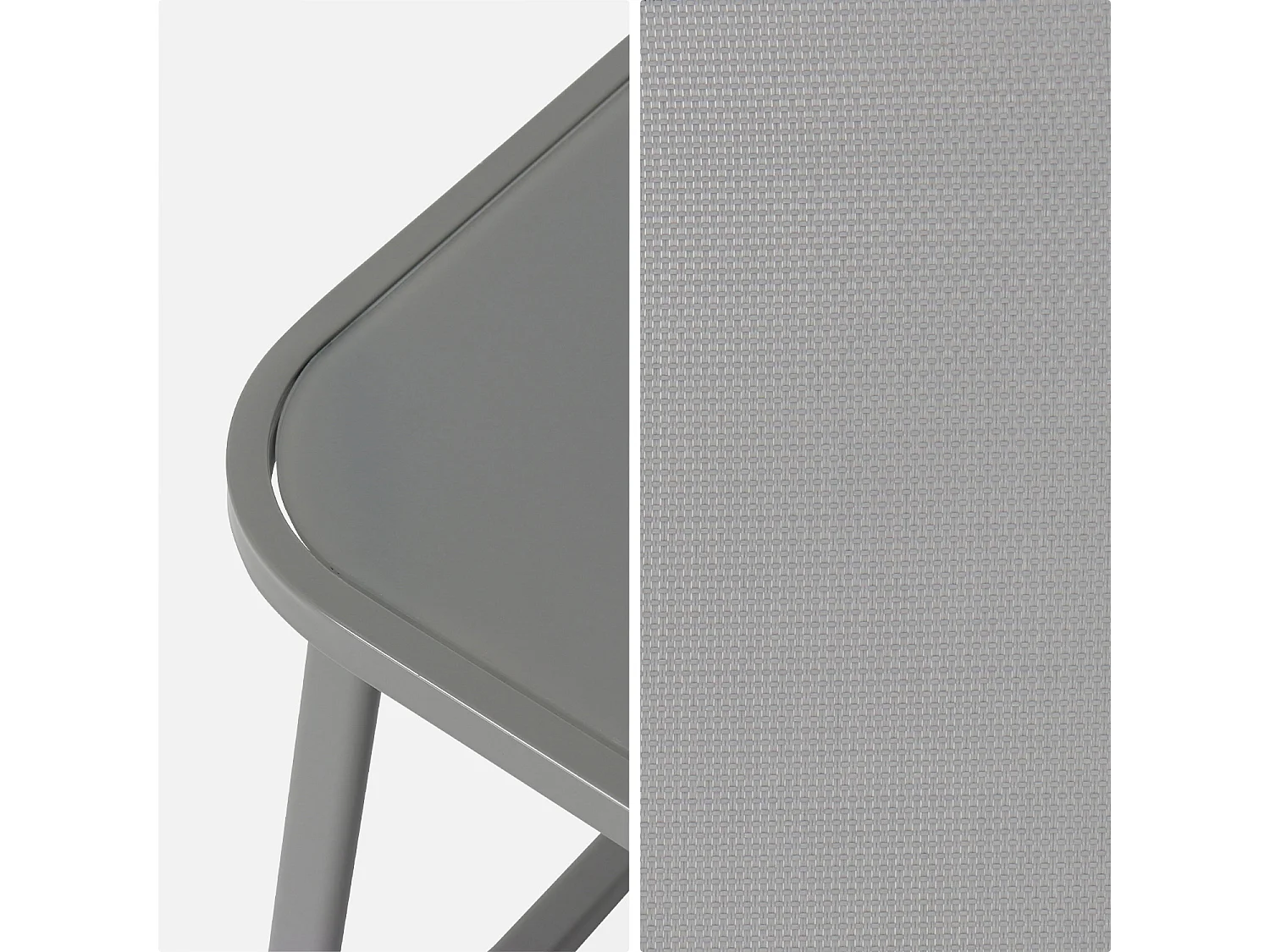 Conjunto de jardín en metal , 4 plazas gris claro