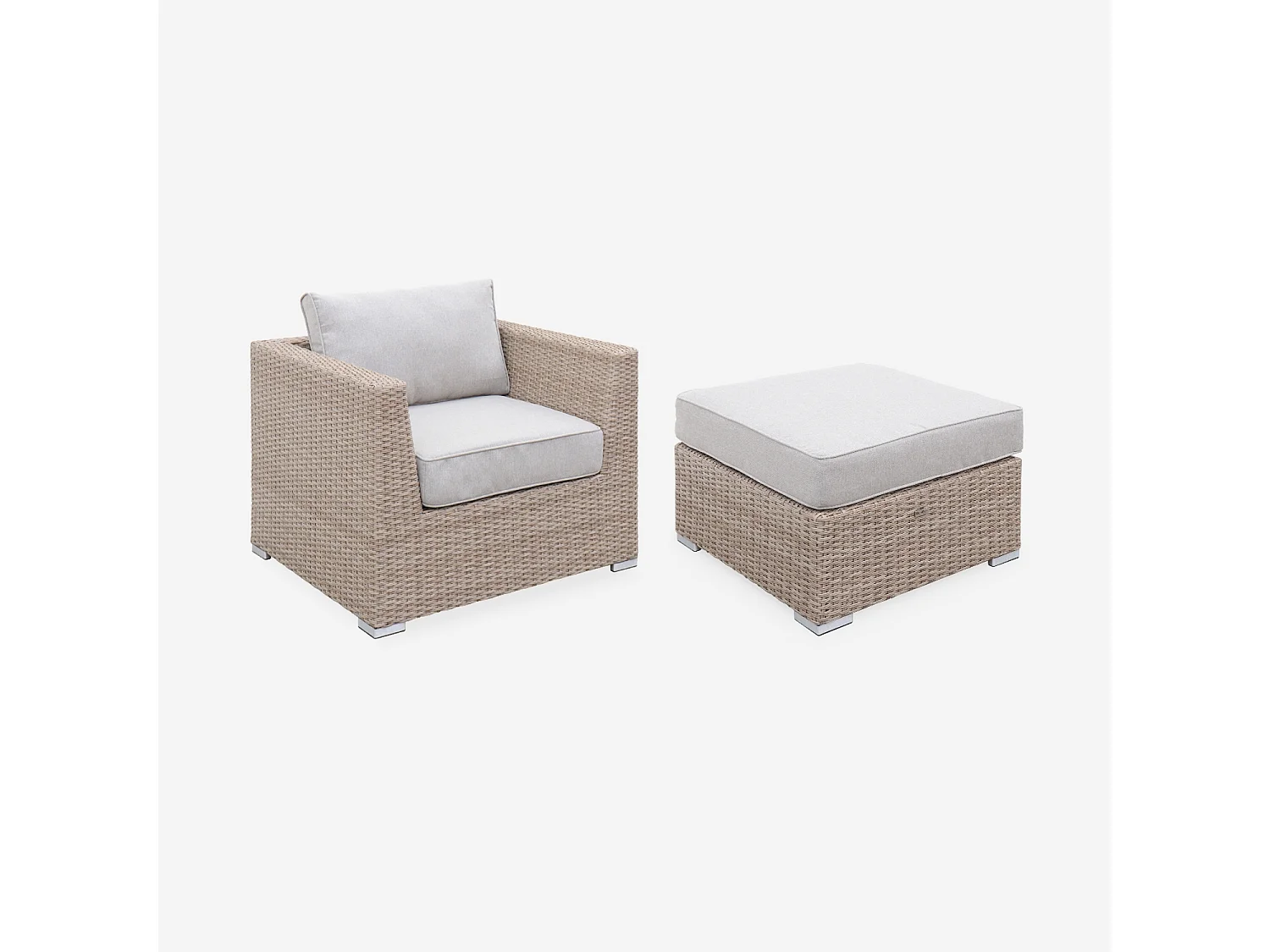 Salotto da giardino premium in resina intrecciata, 12-14 posti, beige
