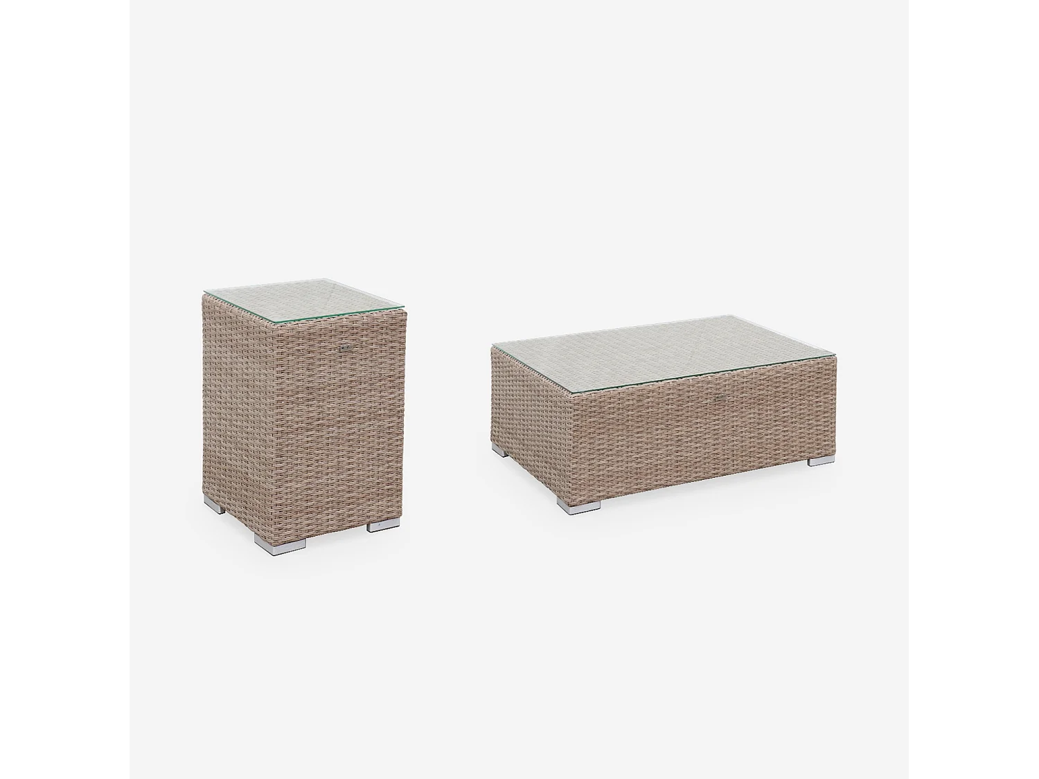 Salotto da giardino premium in resina intrecciata, 12-14 posti, beige