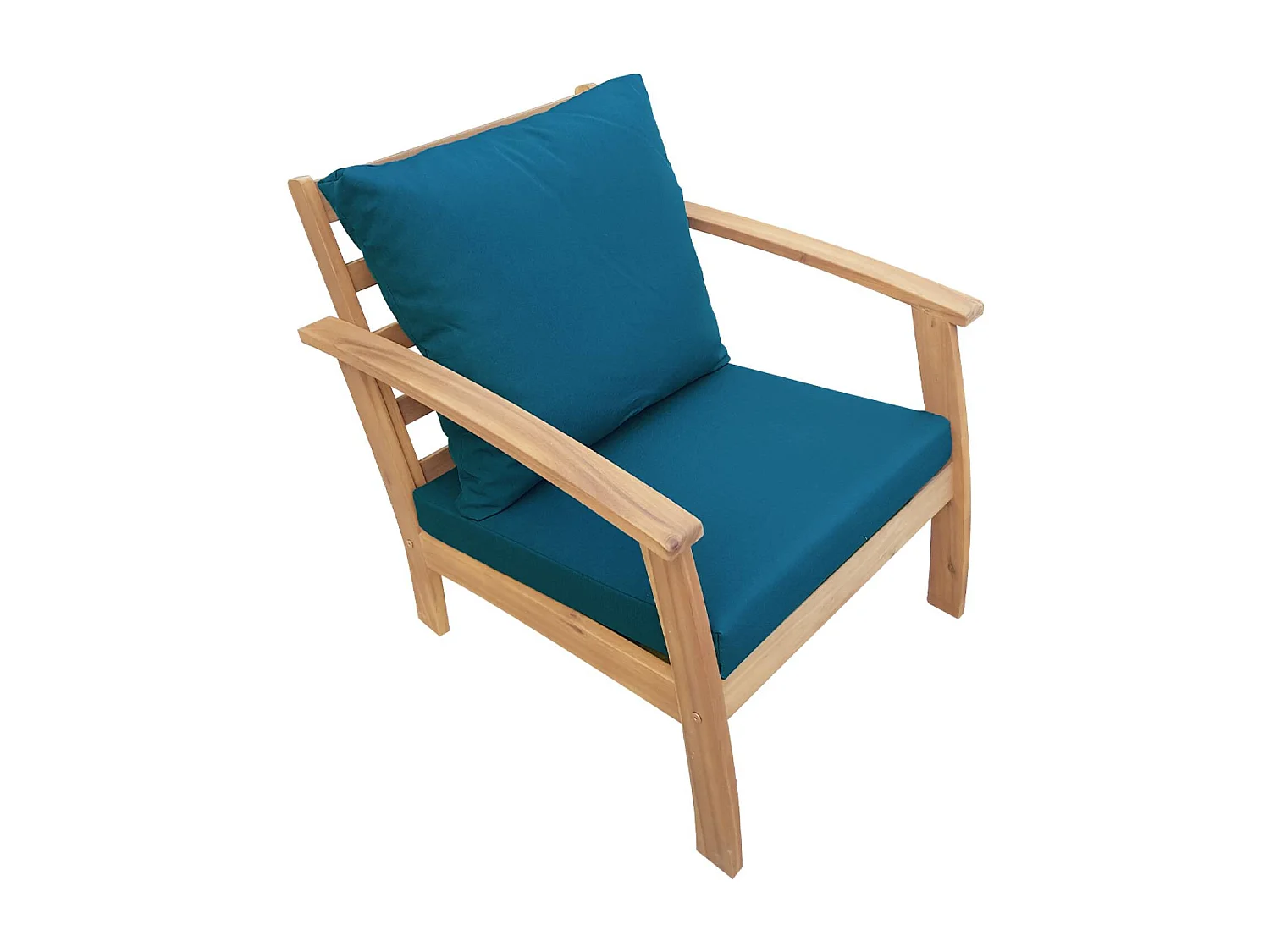 Salotto da giardino in legno a 4 posti, marrone naturale