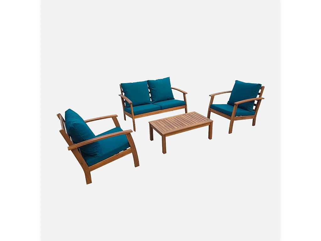 Conjunto de jardín de madera, 4 plazas madera