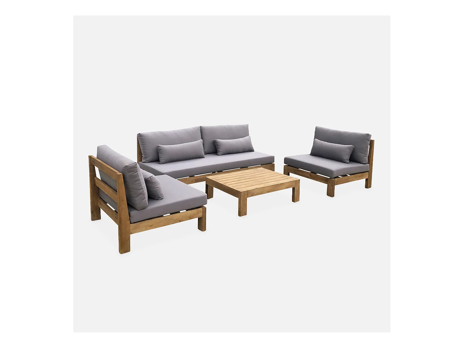 Conjunto de muebles de jardín de madera de 5 plazas madera