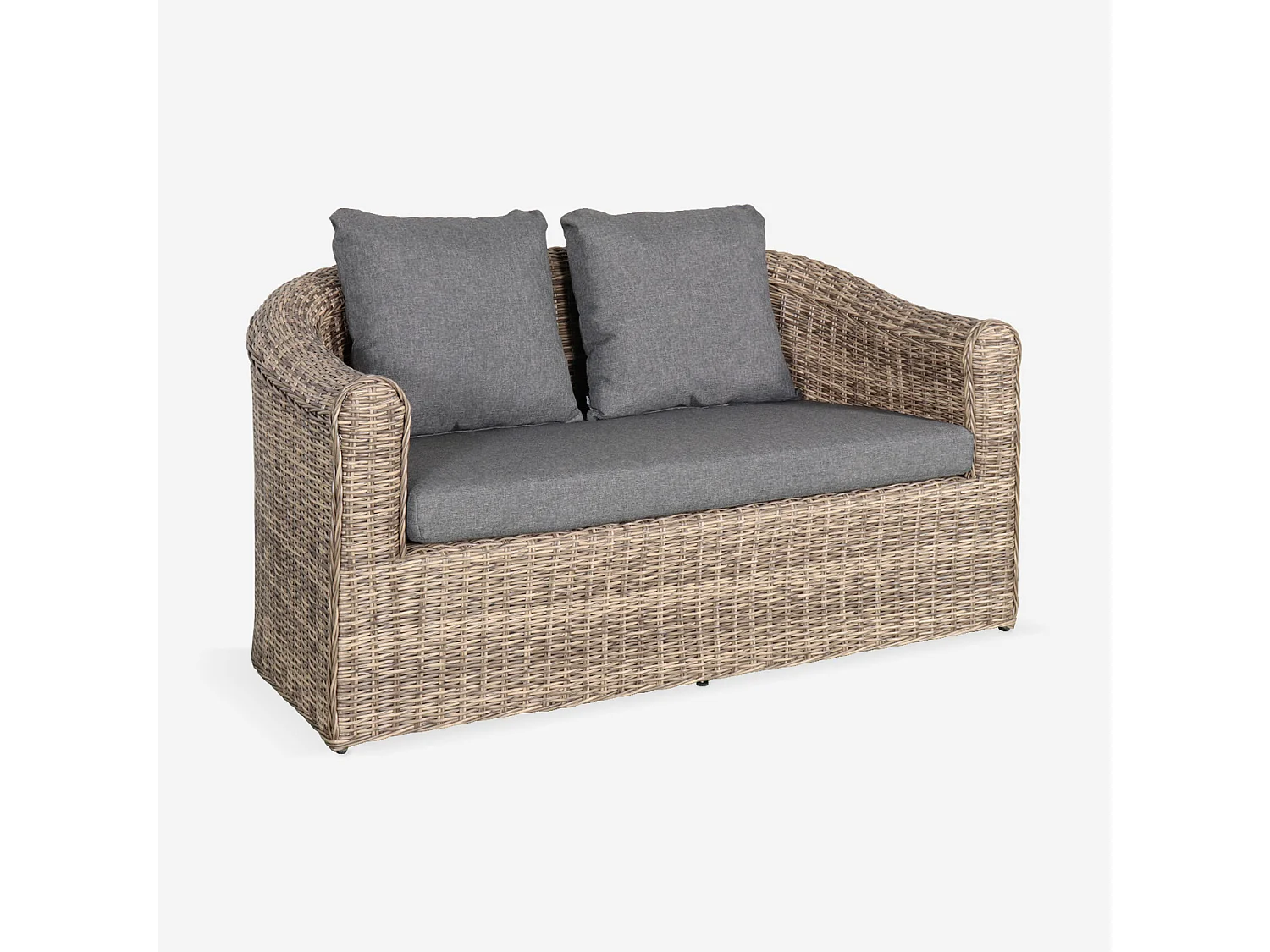 Salotto da giardino in resina intrecciata, 4 posti, beige