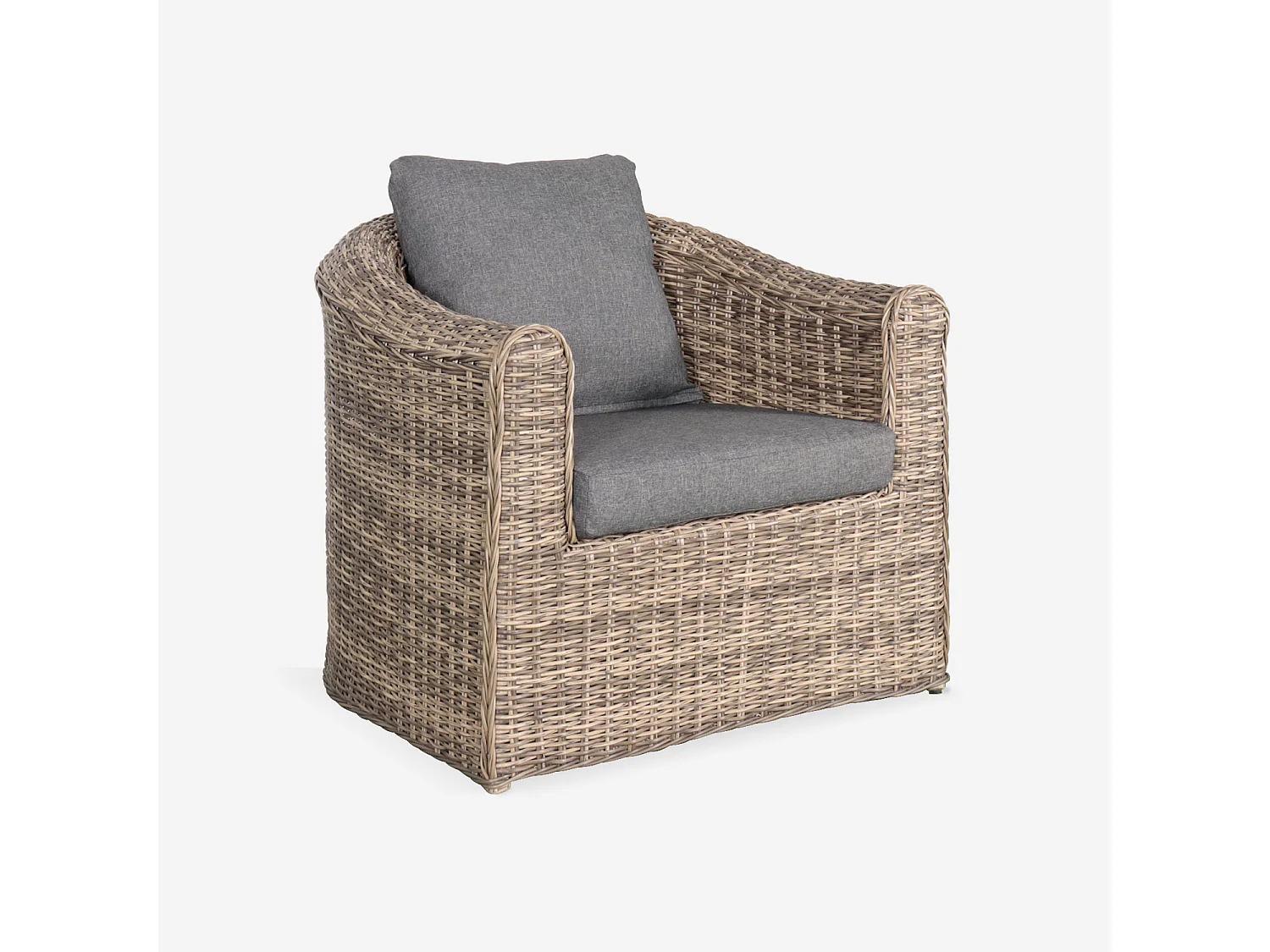 Salotto da giardino in resina intrecciata, 4 posti, beige