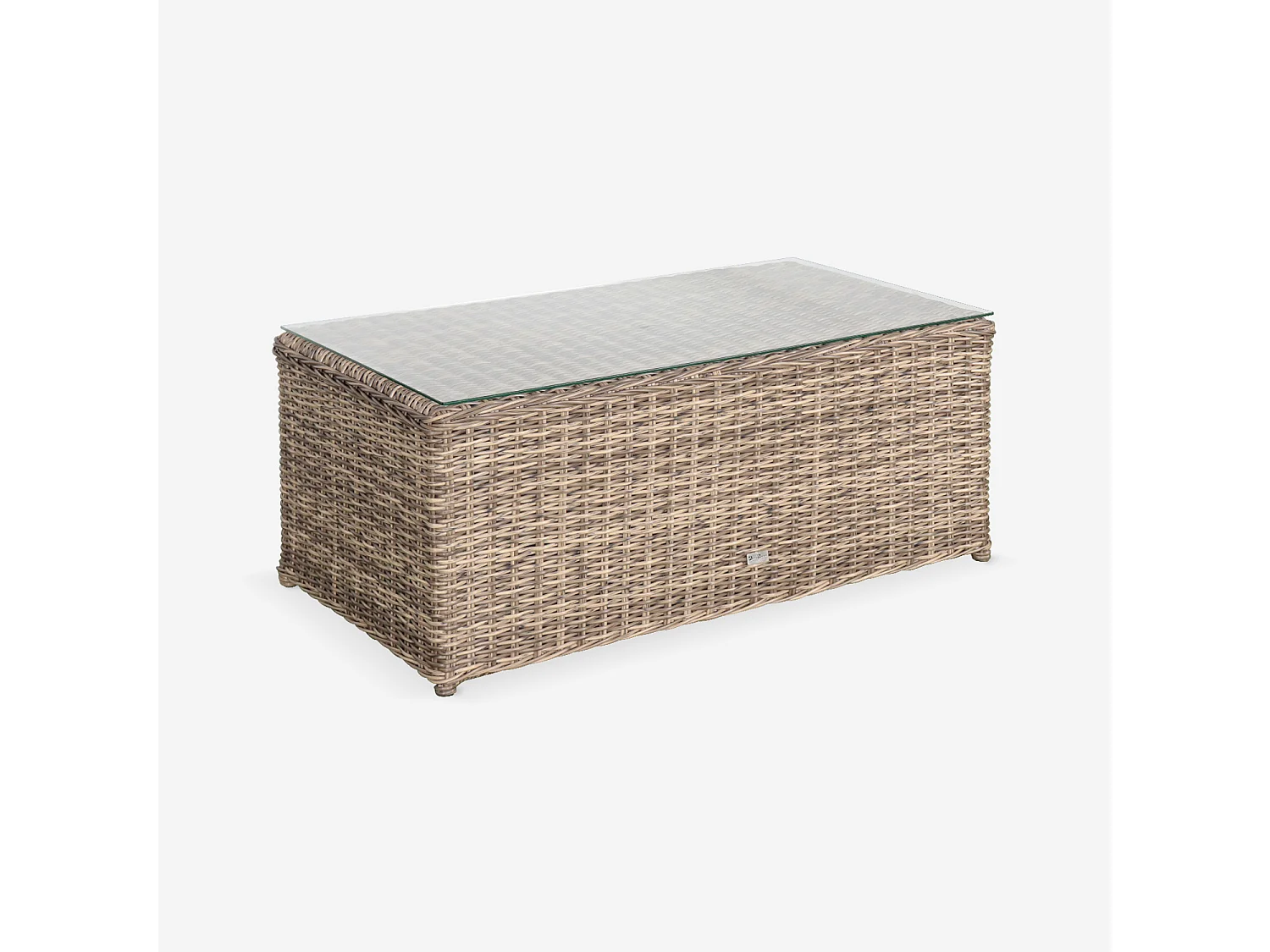 Salotto da giardino in resina intrecciata, 4 posti, beige