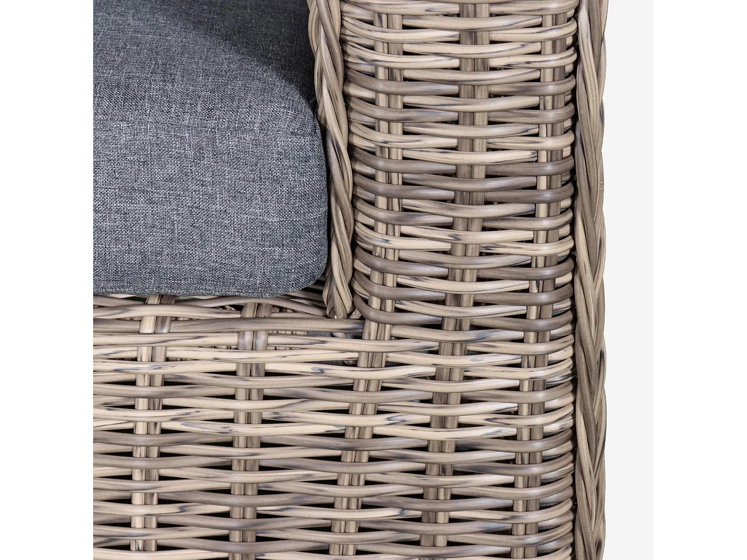 Salotto da giardino in resina intrecciata, 4 posti, beige