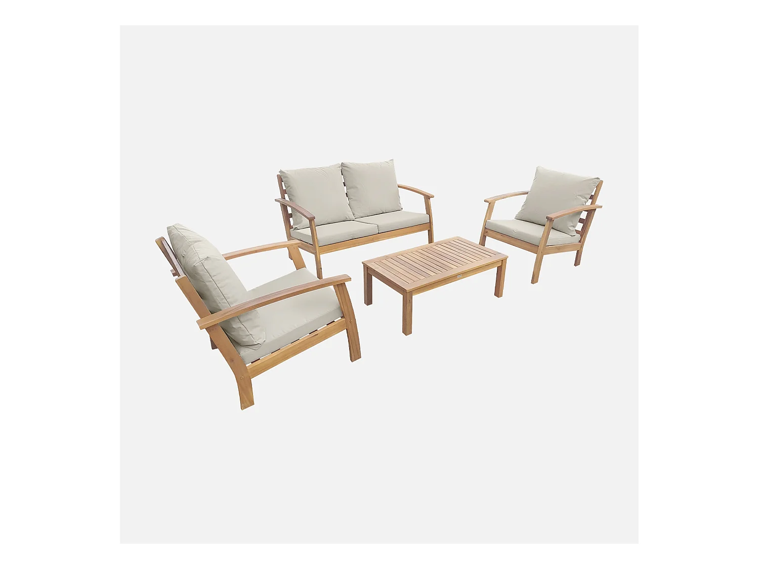 Muebles de jardín de madera de 4 plazas madera