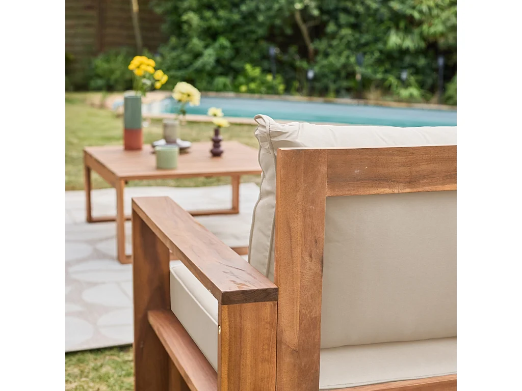 Conjunto de jardín en madera, 5 plazas