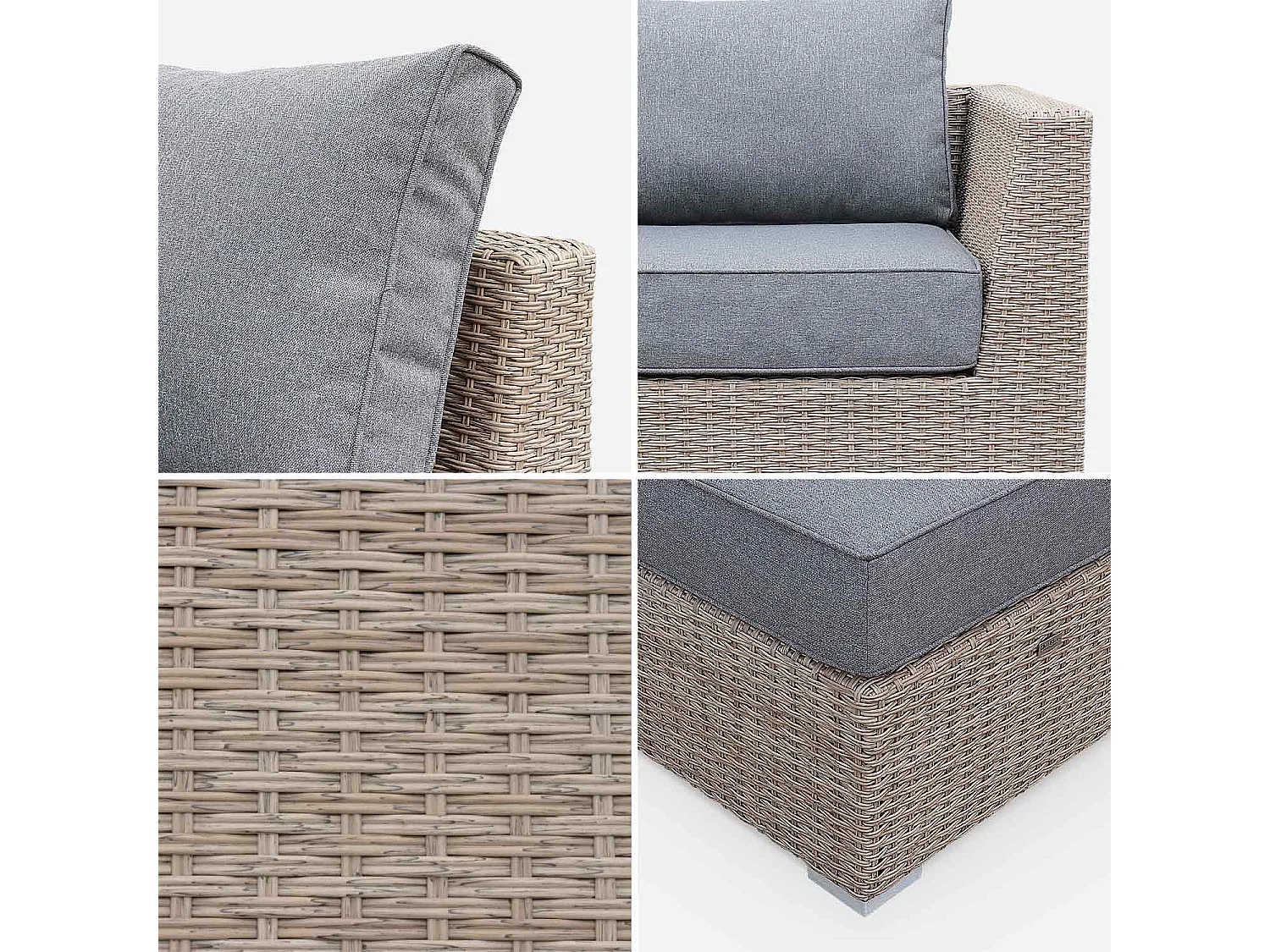 Salotto da giardino premium in resina intrecciata, 5 posti, marrone