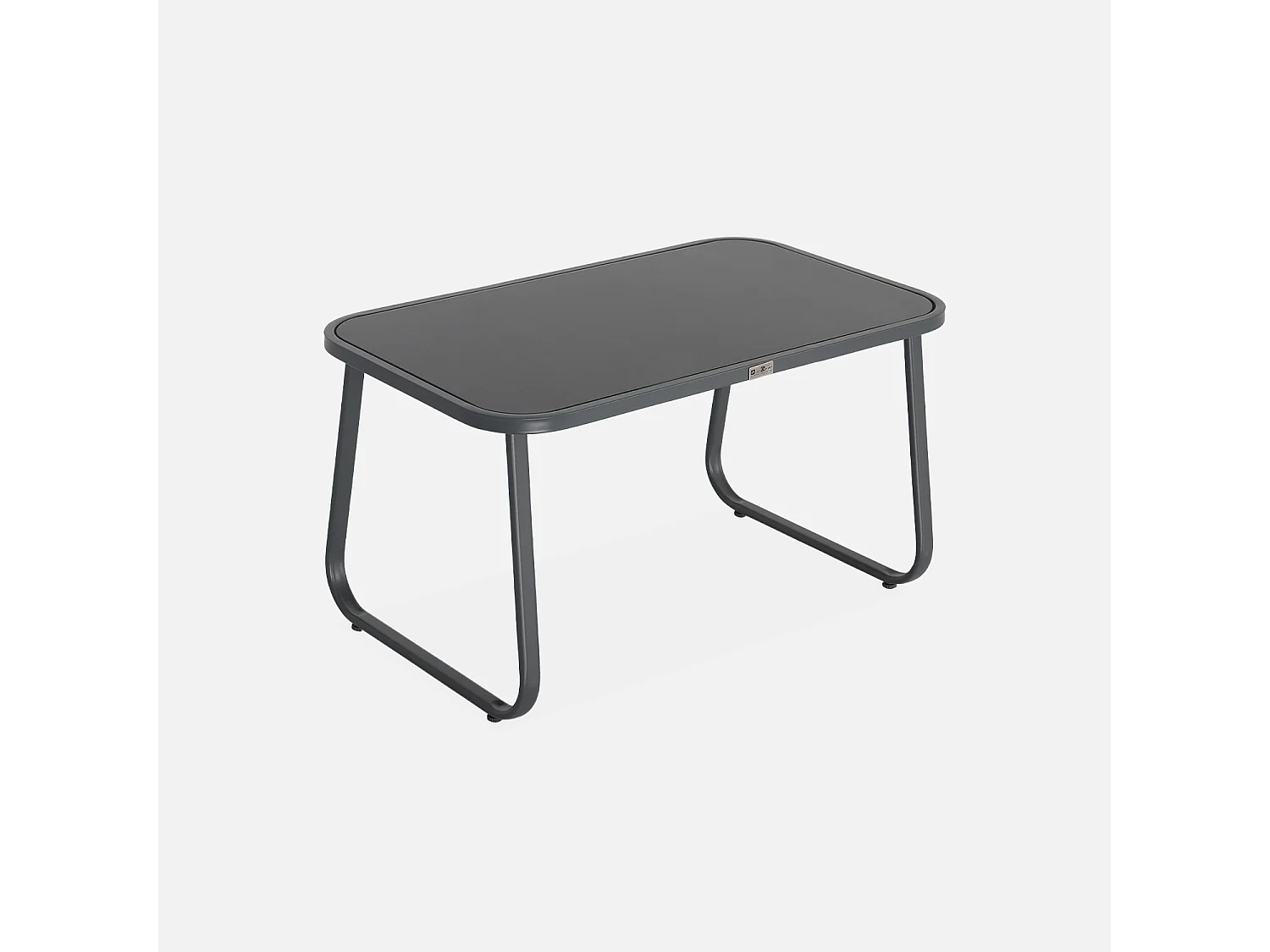 Salon de jardin en métal  et textilène pour 4 personnes. anthracite et naturel. design