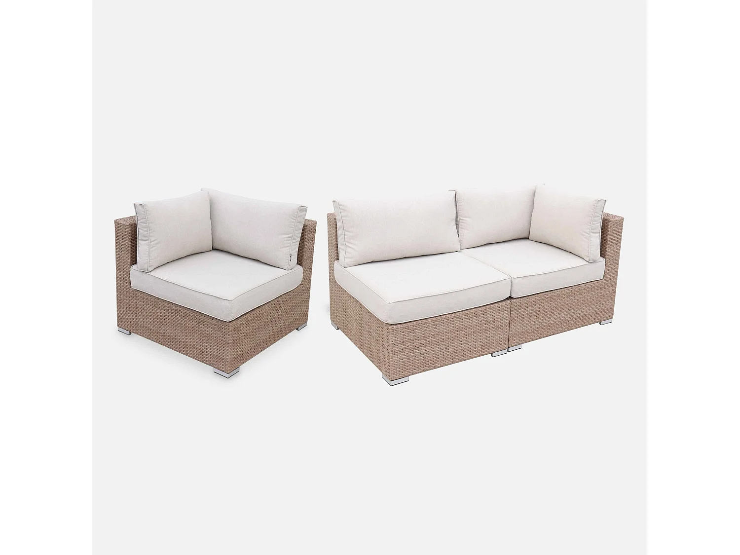 Conjunto de jardín de resina tejida, 8 a 10 plazas beige