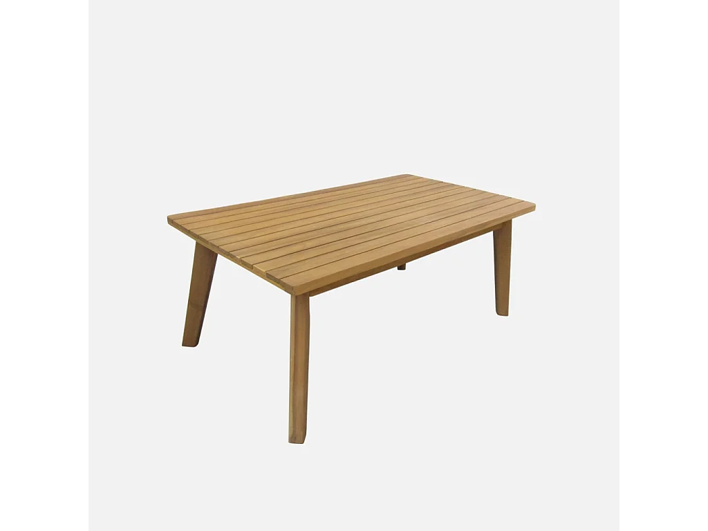 Salon de jardin 4 places – ROSARIO – en corde tressée. bois et aluminium. beige / coussins beiges