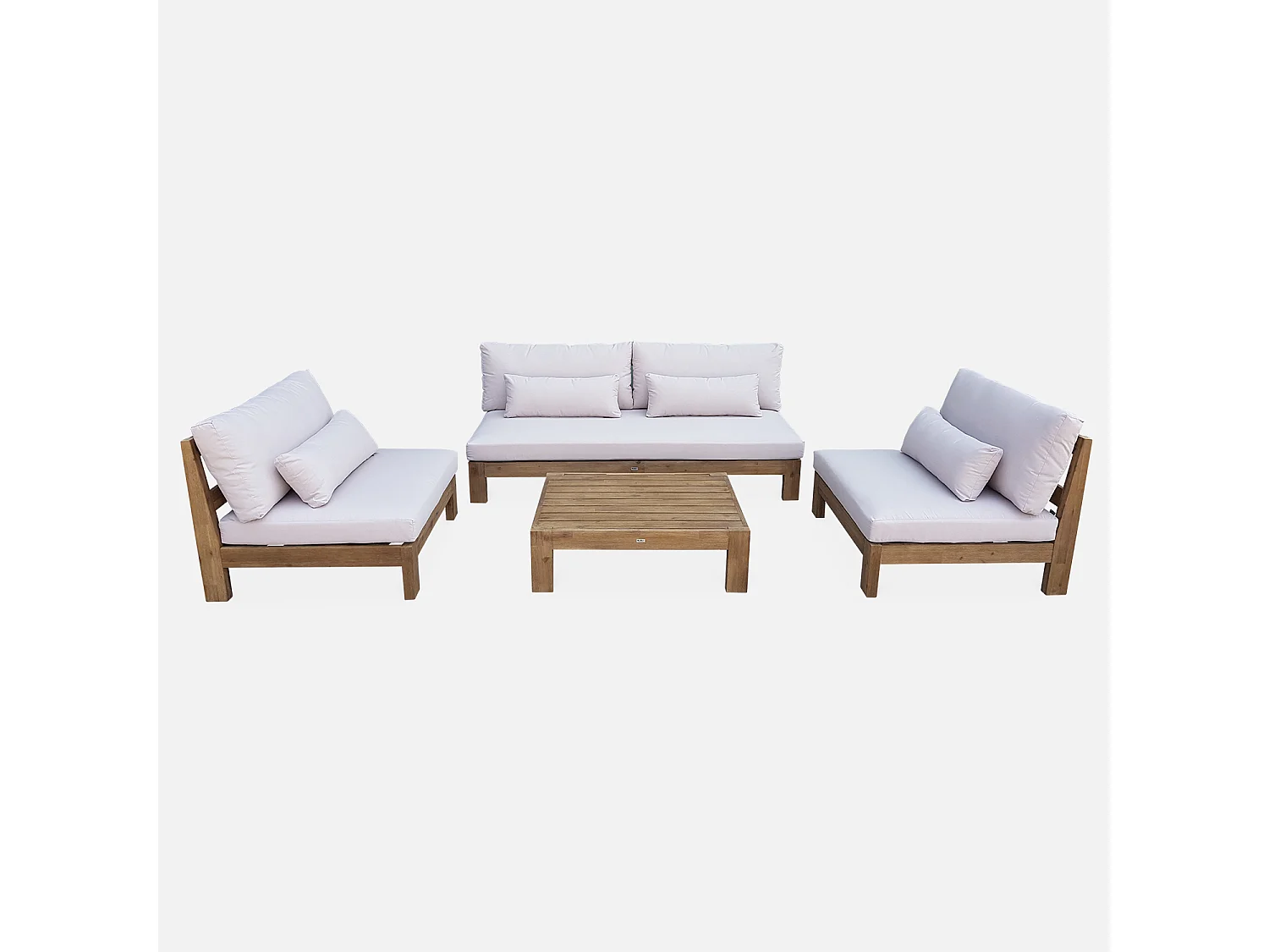 Conjunto de muebles de jardín de madera de 5 plazas madera