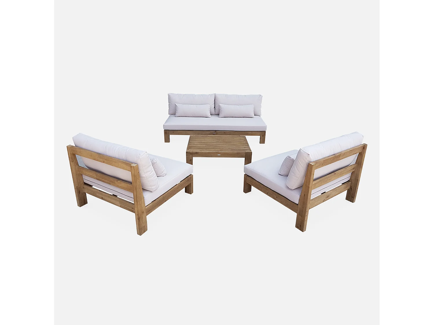 Conjunto de muebles de jardín de madera de 5 plazas madera