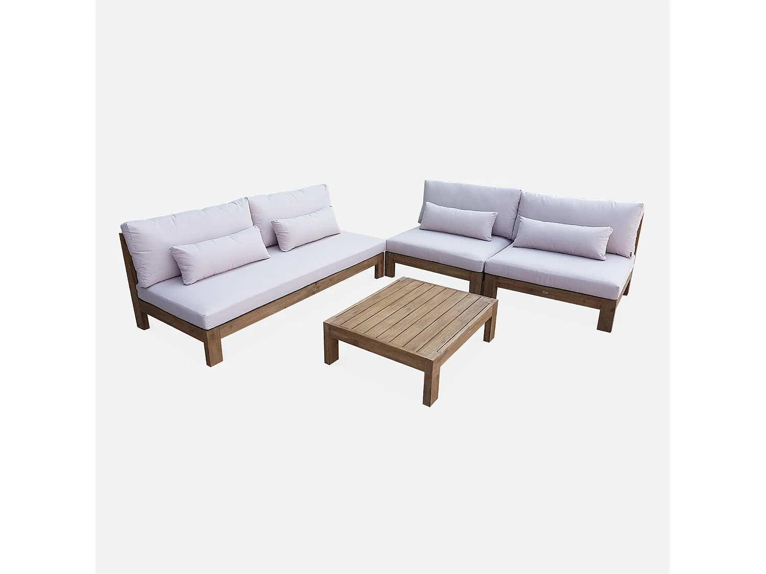 Conjunto de muebles de jardín de madera de 5 plazas madera