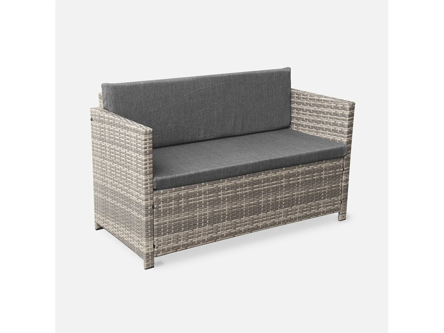 Conjunto de muebles de jardín de resina tejida, 4 plazas varios tonos