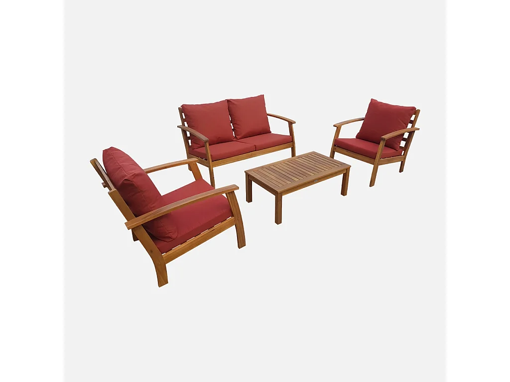 Muebles de jardín de madera de 4 plazas madera