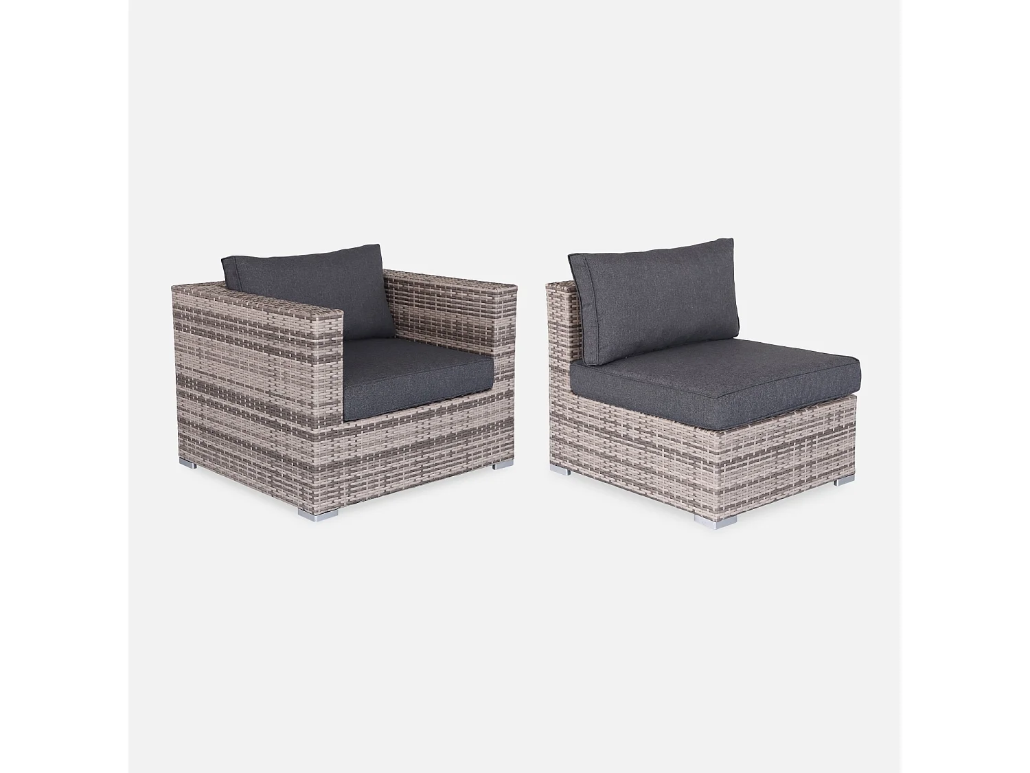 Conjunto de muebles de jardín en resina tejida, 8 a 10 plazas varios