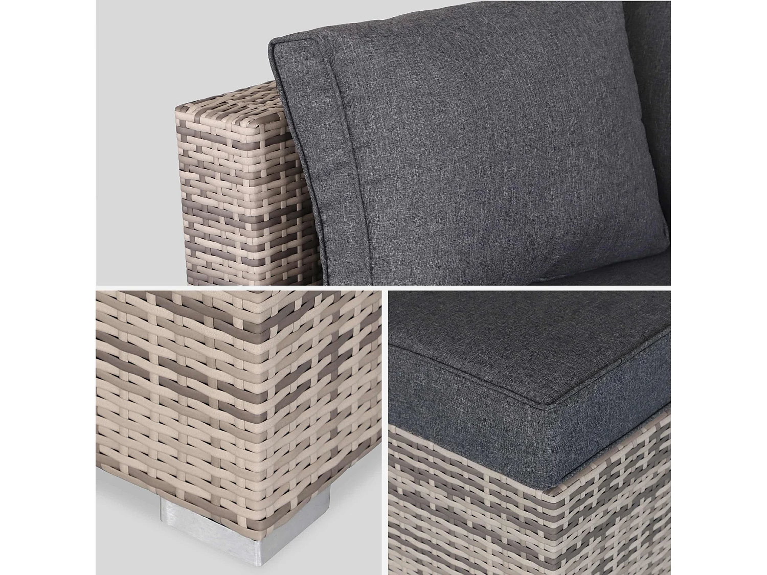 Conjunto de muebles de jardín en resina tejida, 8 a 10 plazas varios