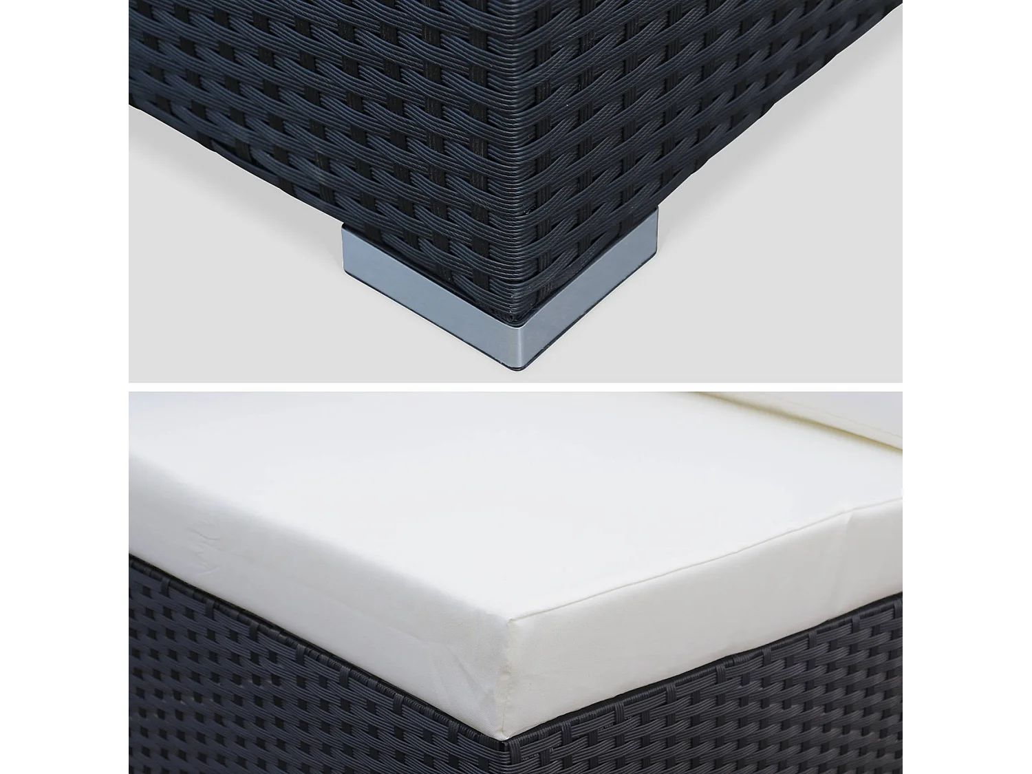 Salotto da giardino in resina a 4 posti, nero