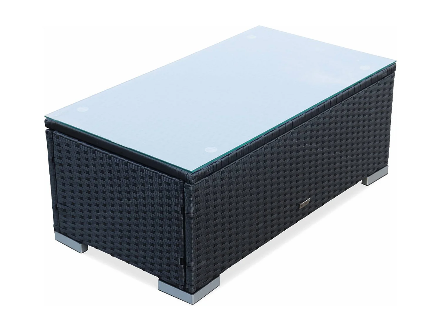 Salotto da giardino in resina a 4 posti, nero