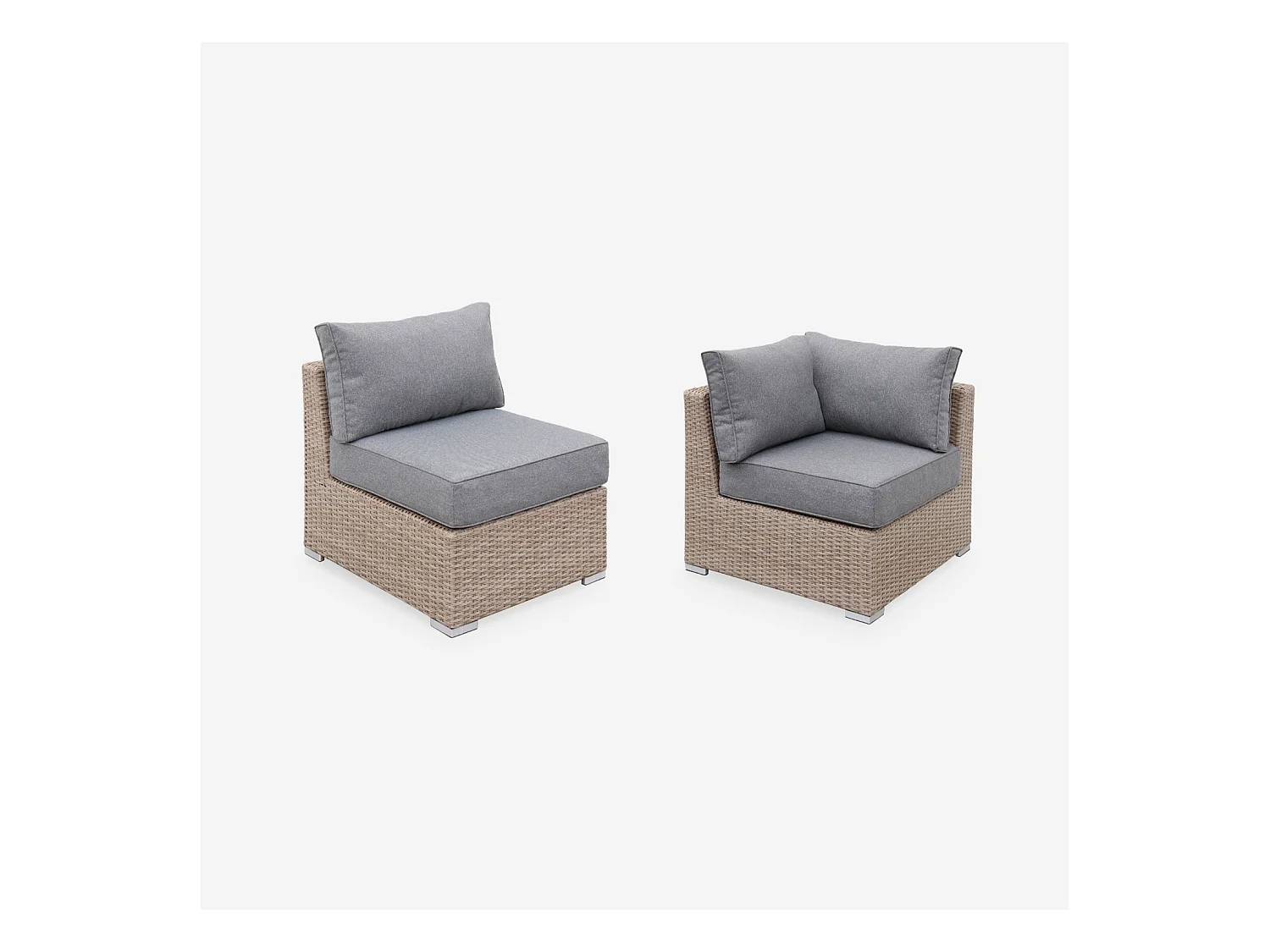 Conjunto de muebles de jardín de resina tejida, 12 a 14 plazas beige