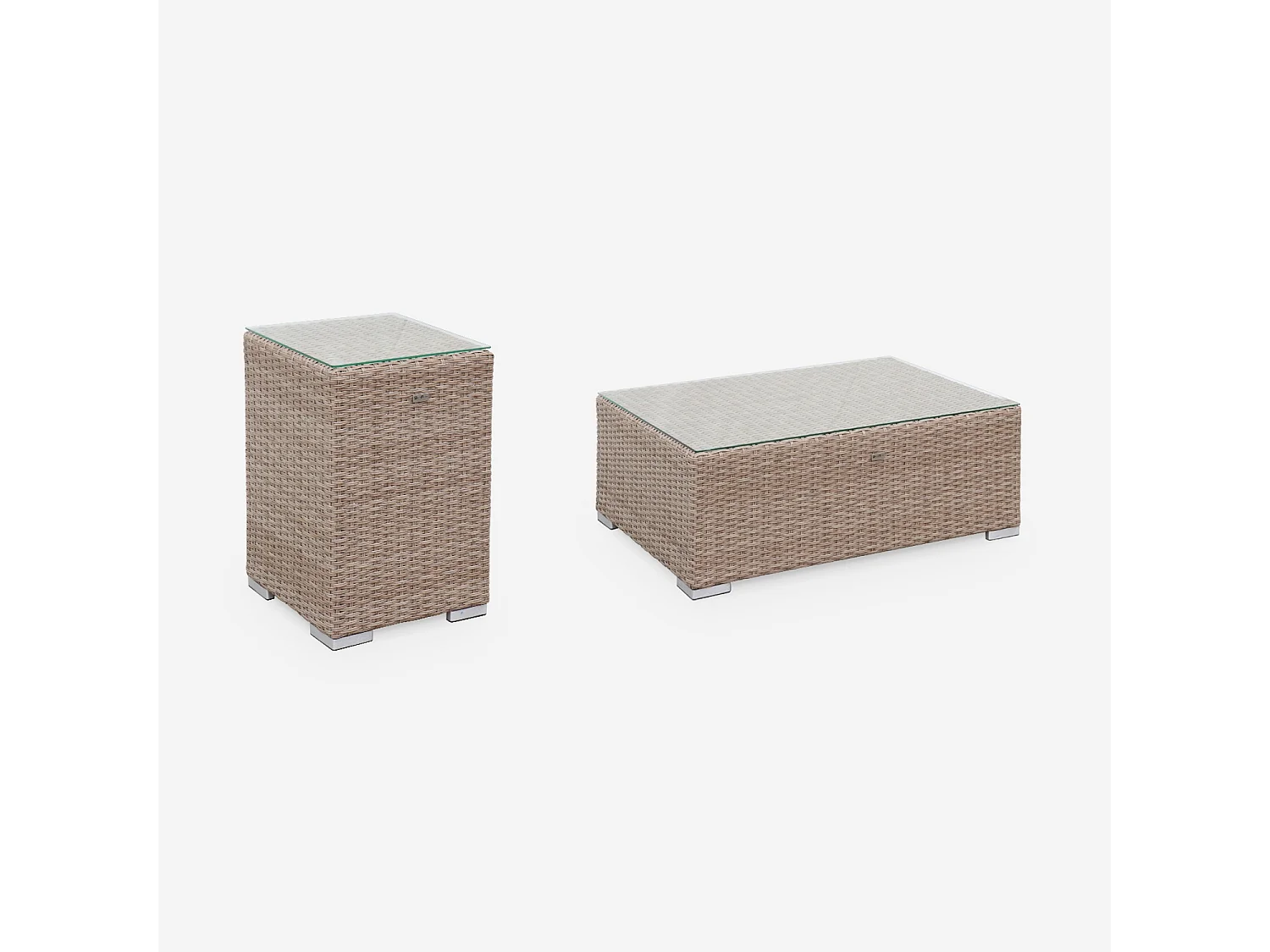 Conjunto de muebles de jardín de resina tejida, 12 a 14 plazas beige