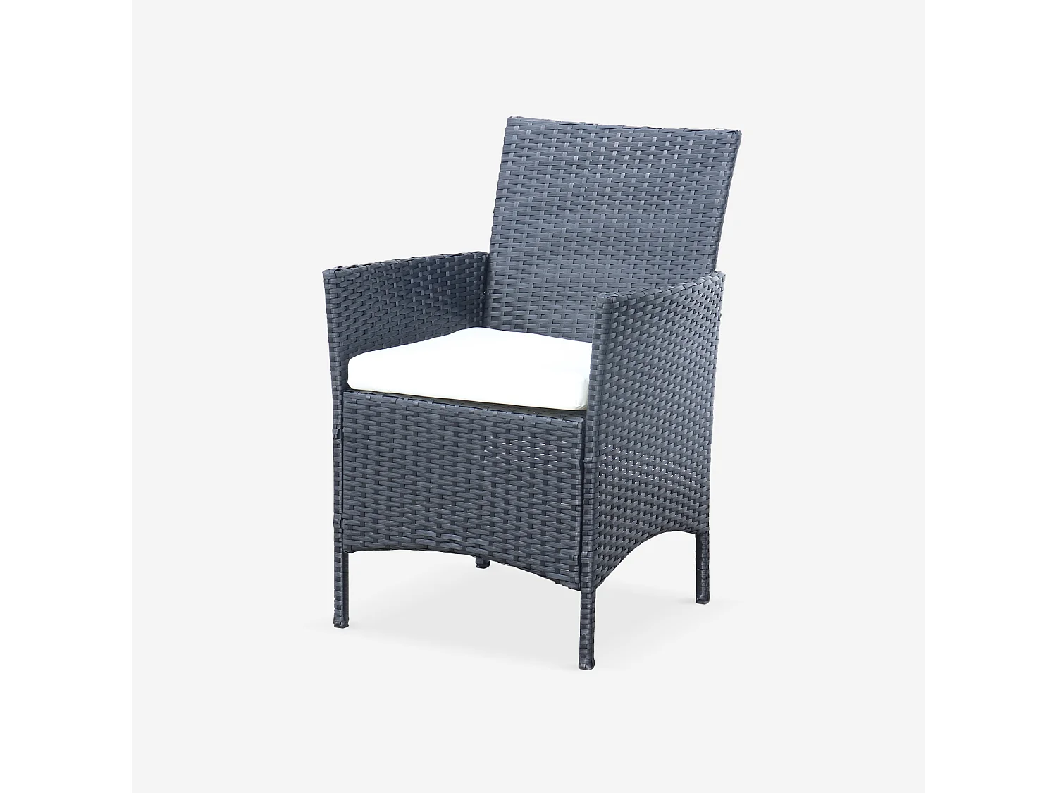 Salotto da giardino in resina intrecciata a 4 posti, nero