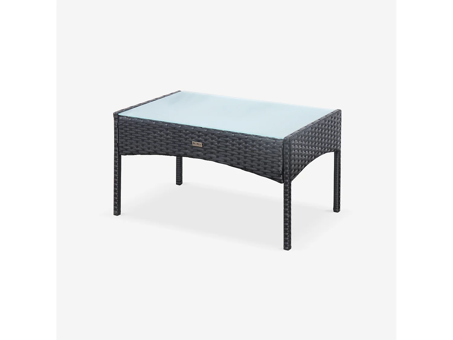 Salotto da giardino in resina intrecciata a 4 posti, nero