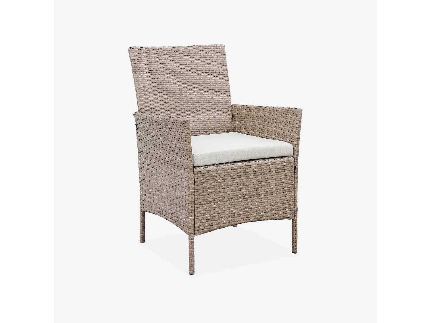 Salotto da giardino in resina intrecciata a 4 posti, marrone naturale