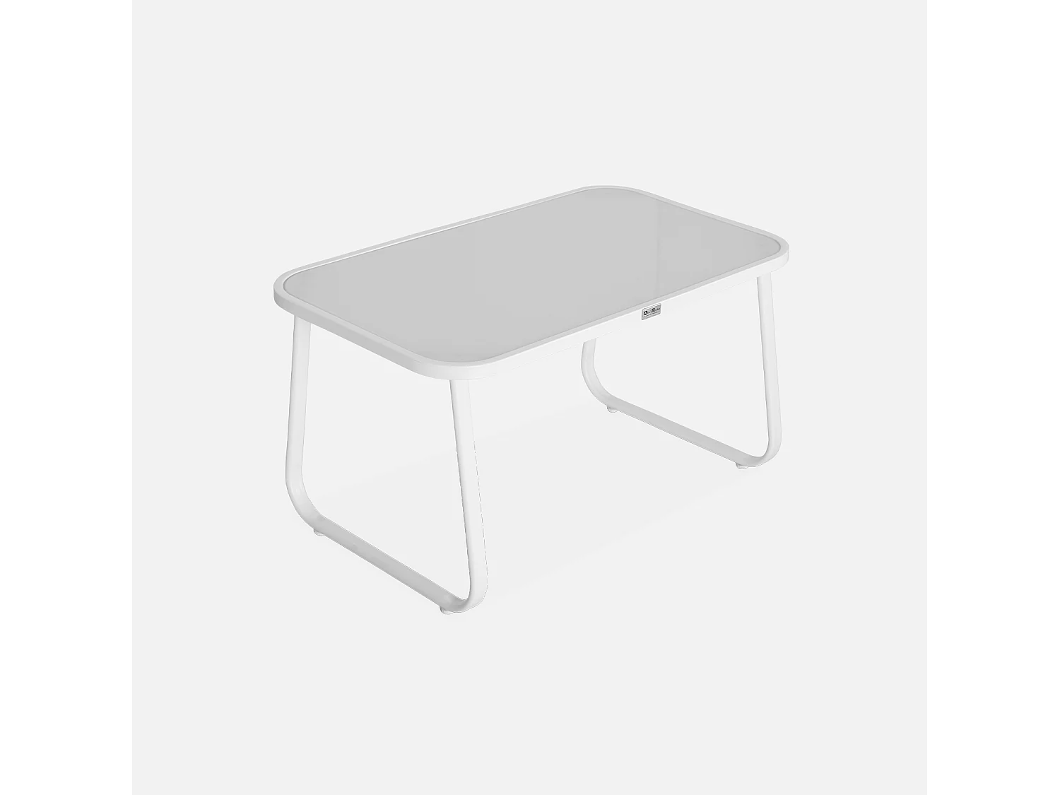 Salotto da giardino in metallo a 4 posti, bianco