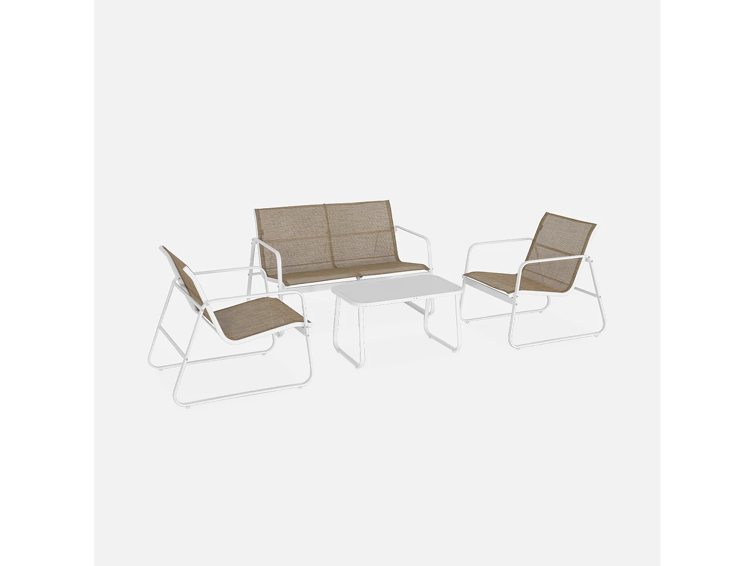 Conjunto de jardín en metal , 4 plazas blanco