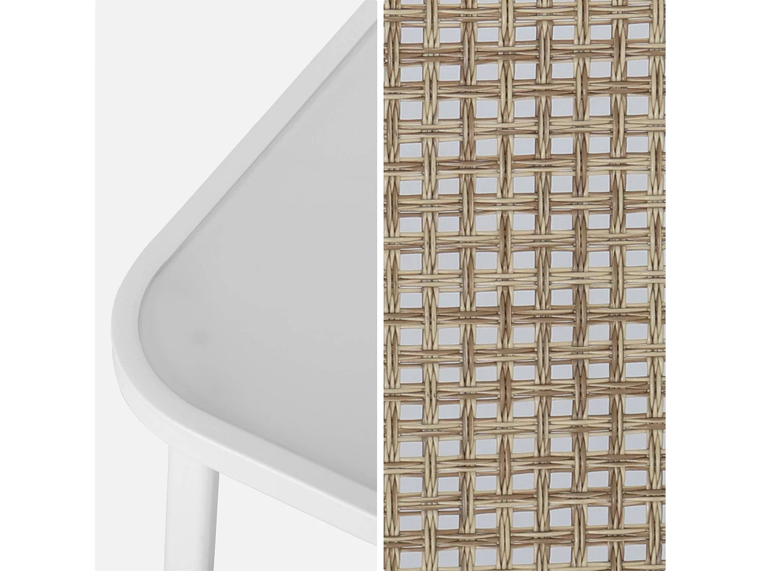 SALOTTO DA GIARDINO IN METALLO, 4 POSTI BIANCO - 77X114X76 CM