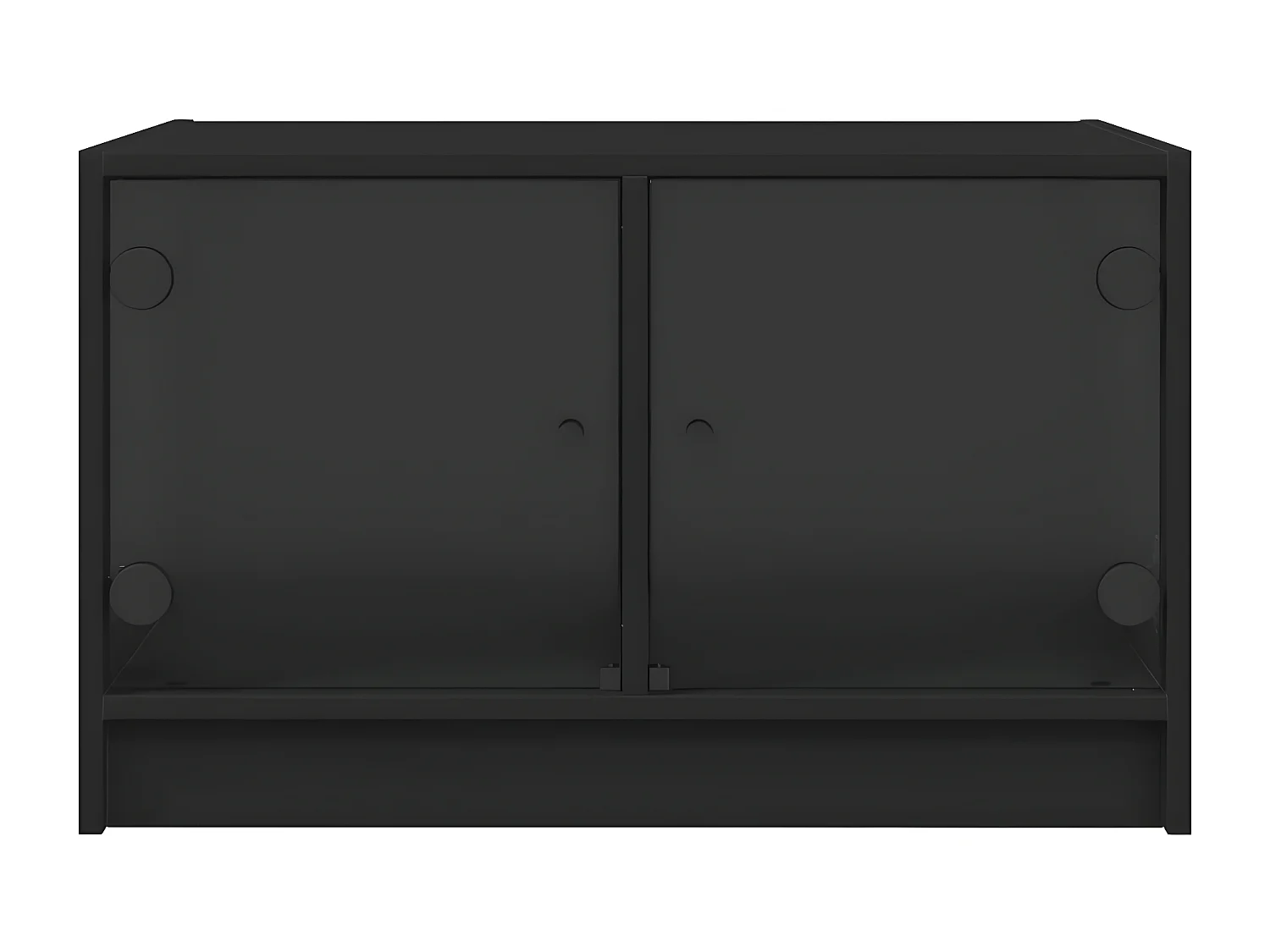 Mesa de centro c/ portas de vidro 68x50x42 cm preto