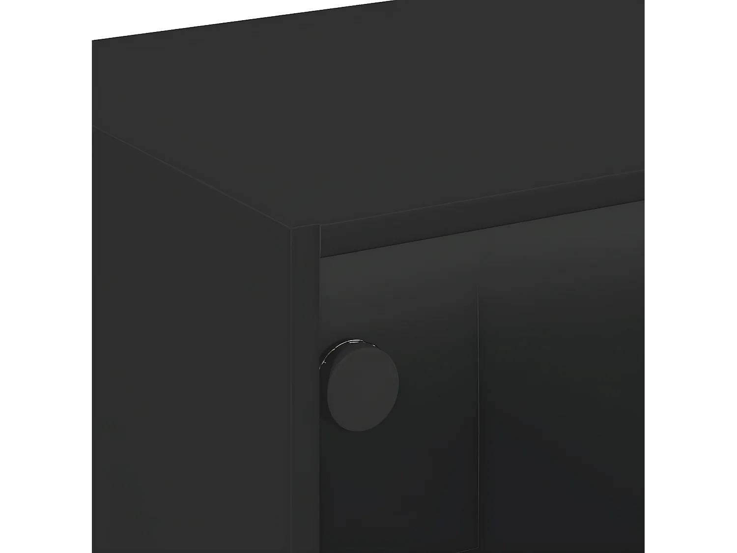 Table basse avec portes en verre noir 68x50x42 cm