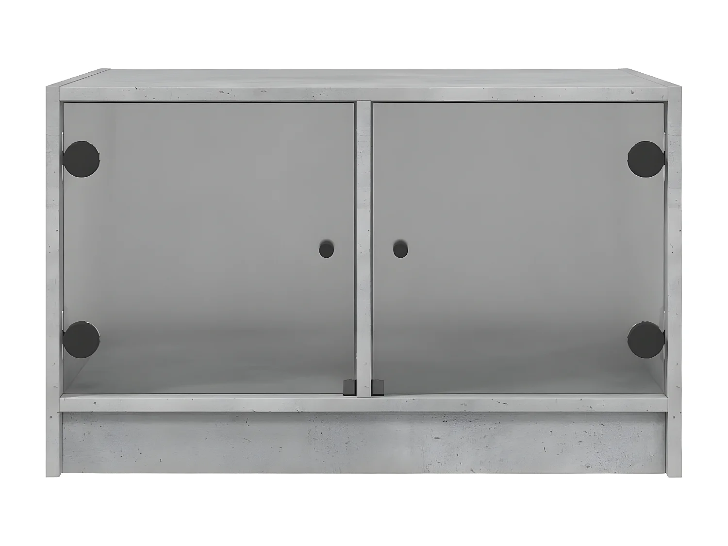 Salontafel met glazen deuren 68x50x42 cm betongrijs