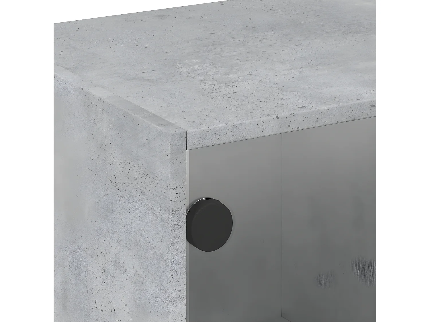 Salontafel met glazen deuren 68x50x42 cm betongrijs