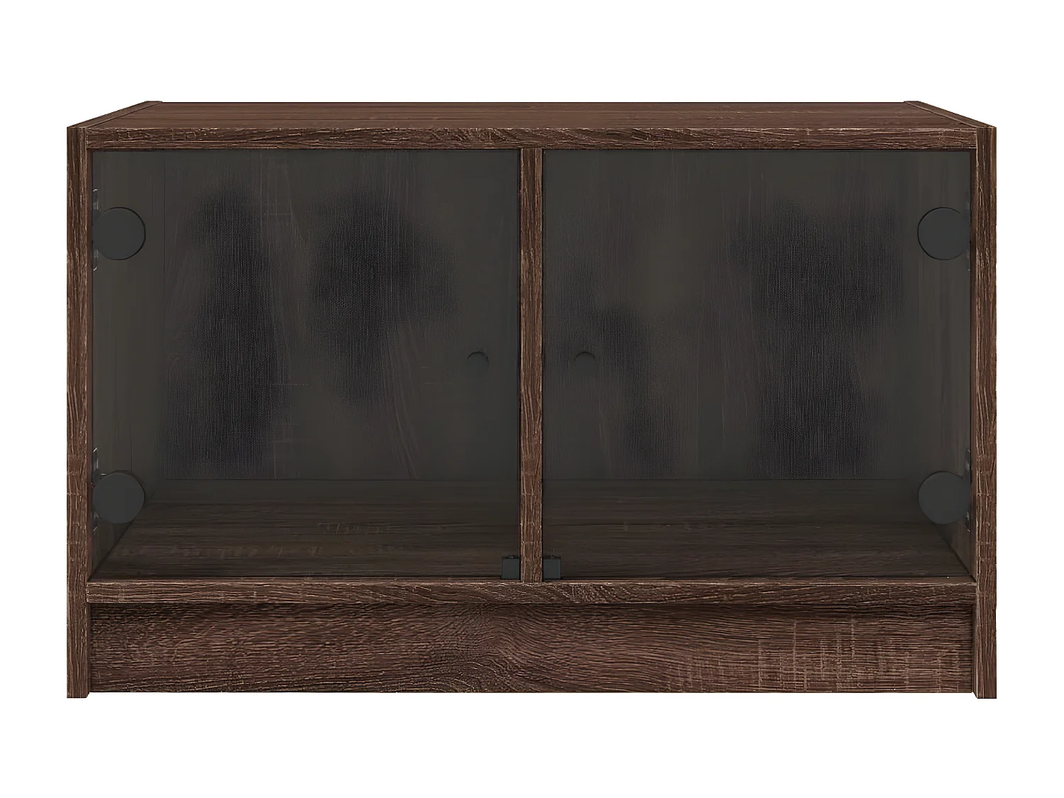 Table basse avec portes en verre chêne marron 68x50x42 cm