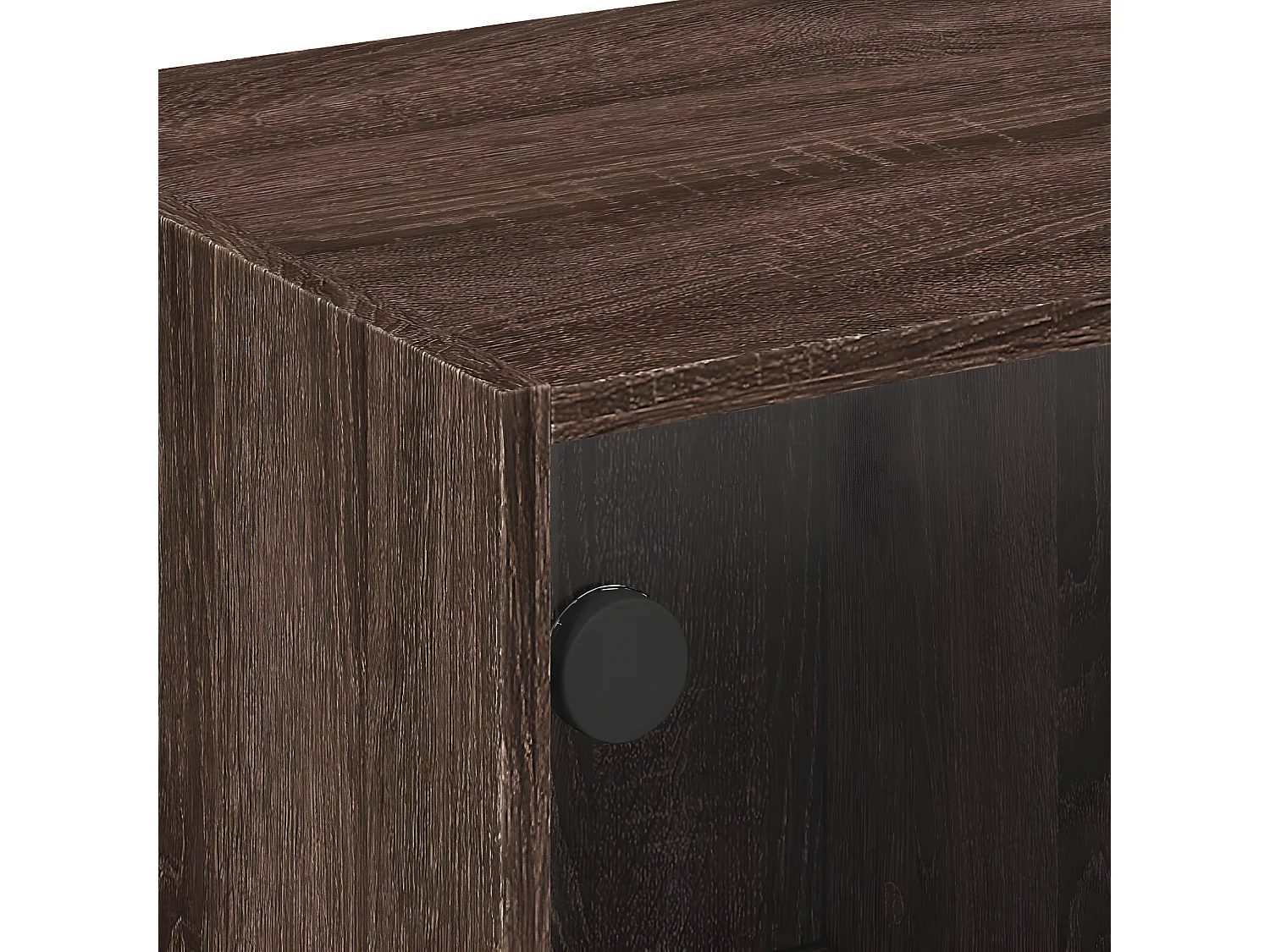 Table basse avec portes en verre chêne marron 68x50x42 cm