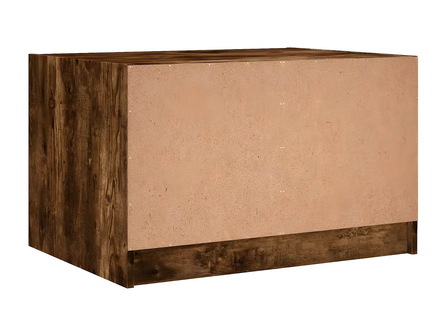 Table basse avec portes en verre chêne fumé 68x50x42 cm