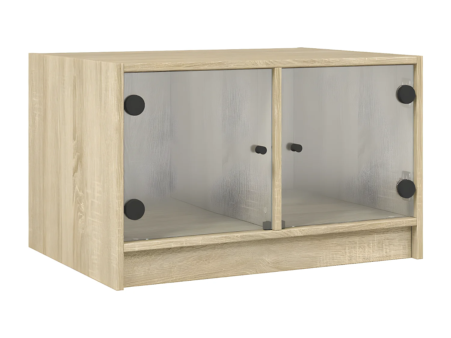 Table basse avec portes en verre chêne sonoma 68x50x42 cm