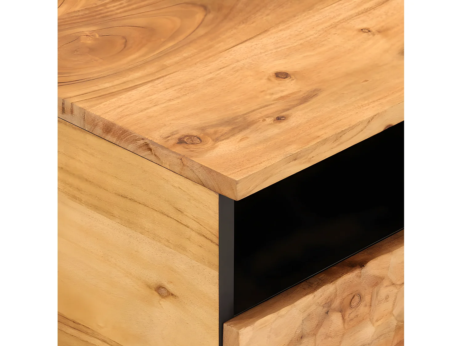 Table basse 80x54x40 cm bois massif d'acacia