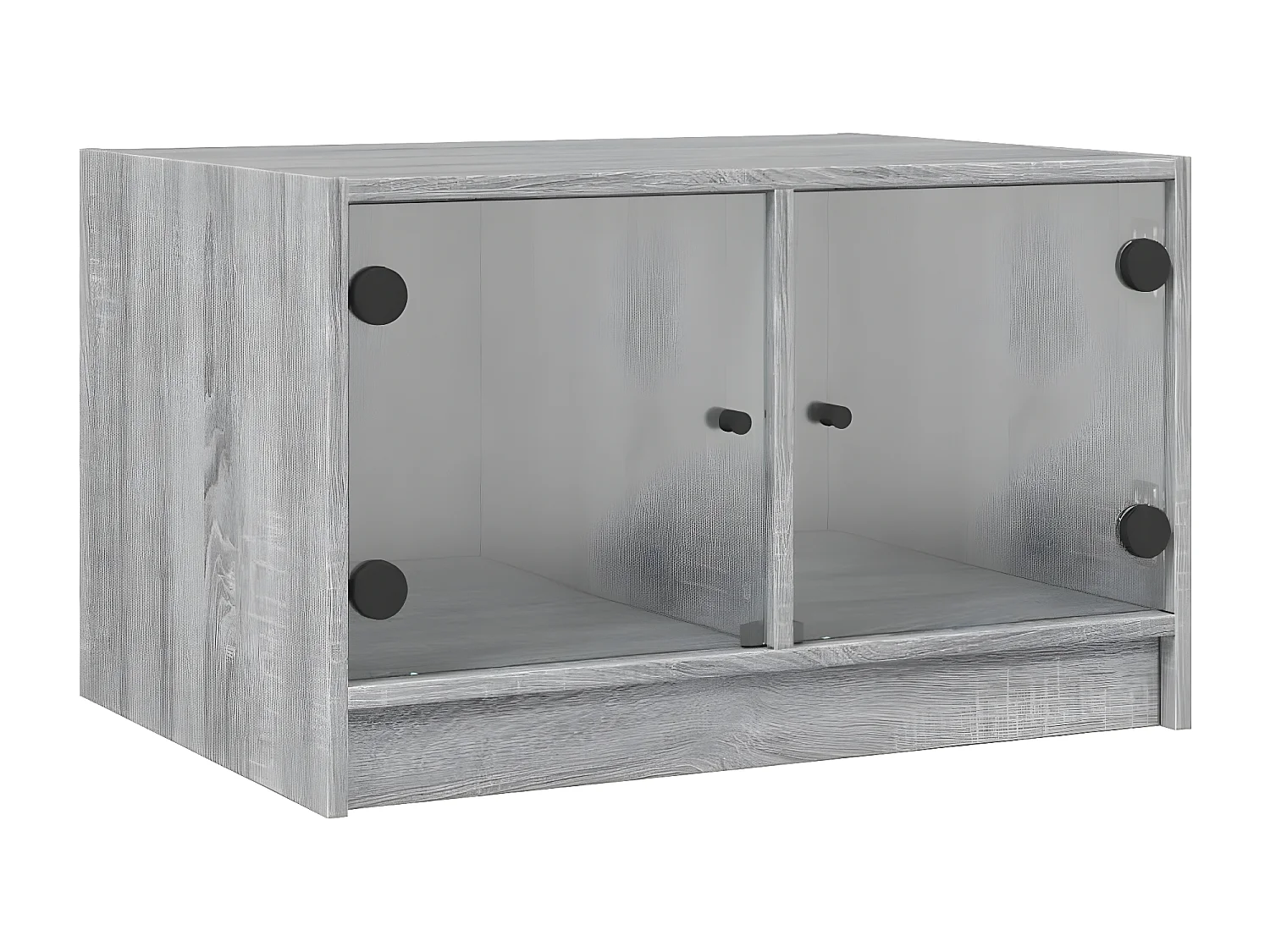 Salontafel met glazen deuren 68x50x42 cm grijs sonoma eiken