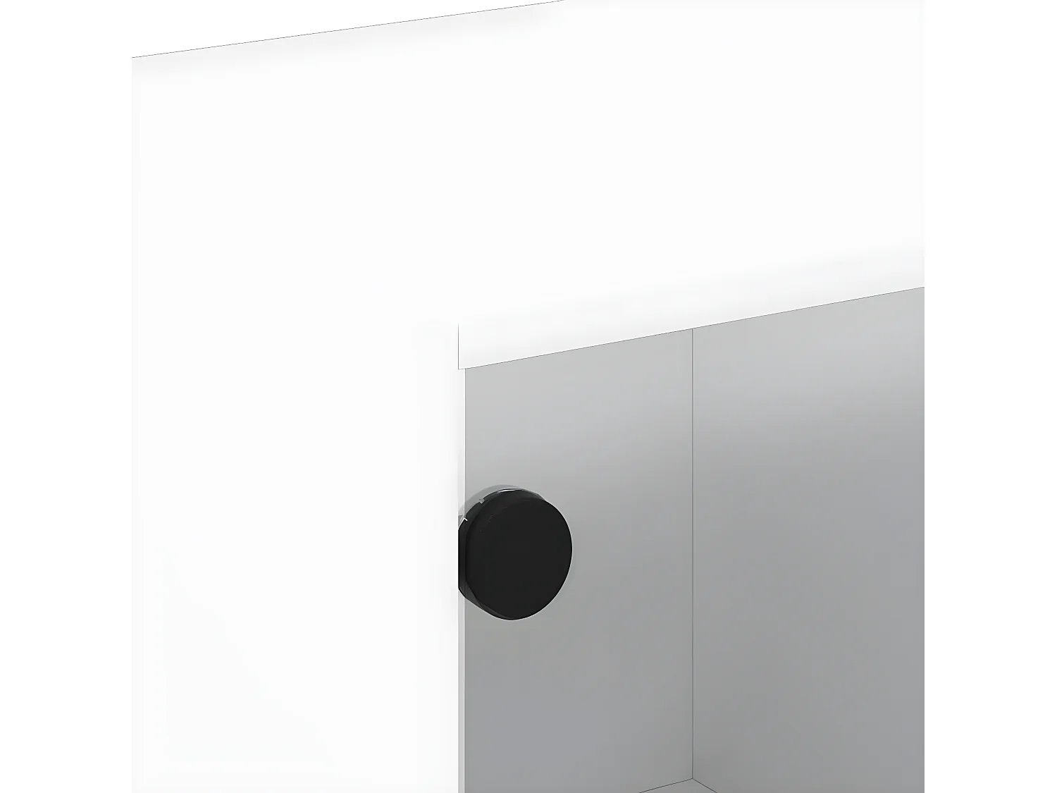 Table basse avec portes en verre blanc 68x50x42 cm