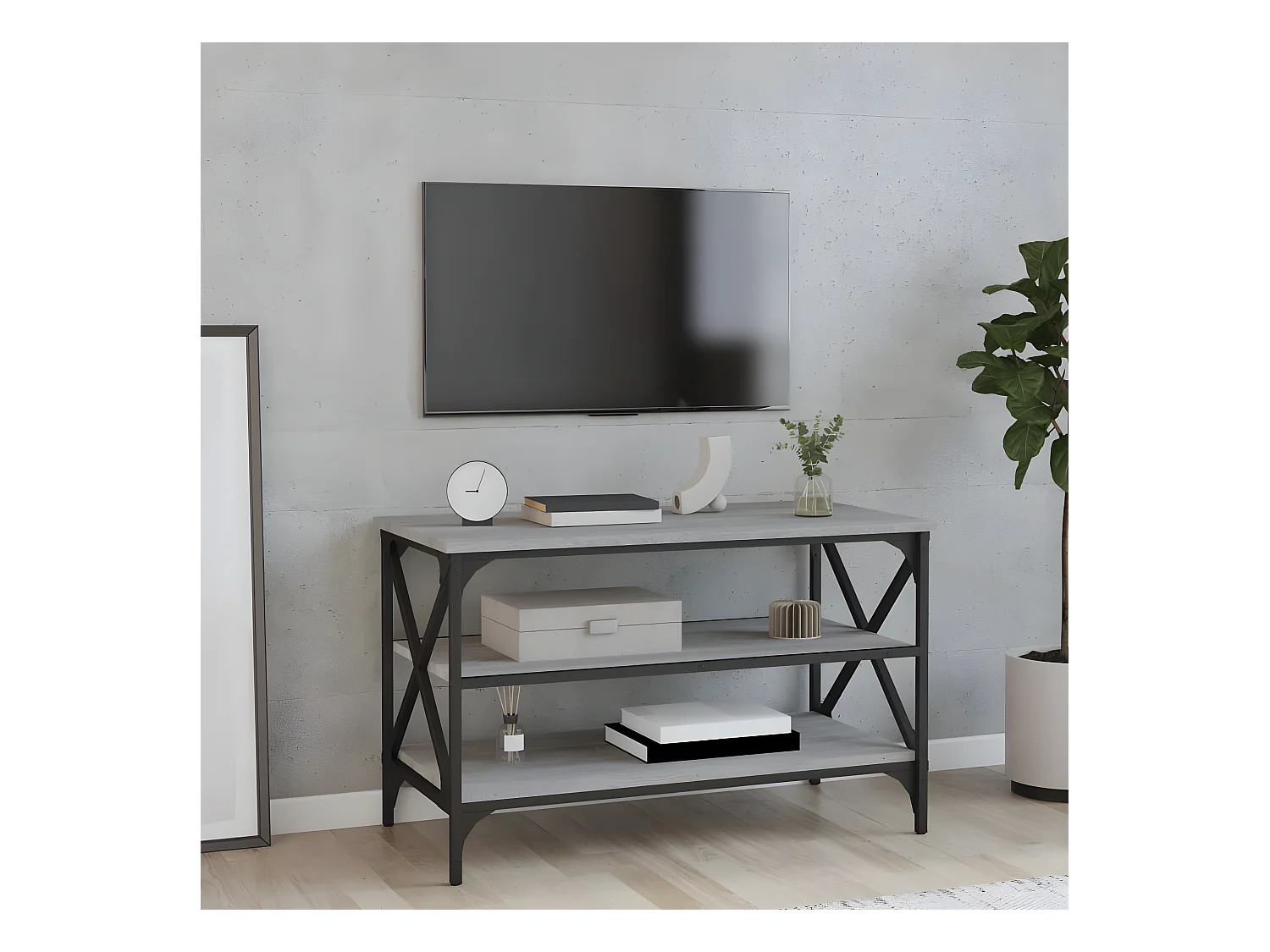 Mueble para TV madera contrachapada gris Sonoma 80x40x50 cm