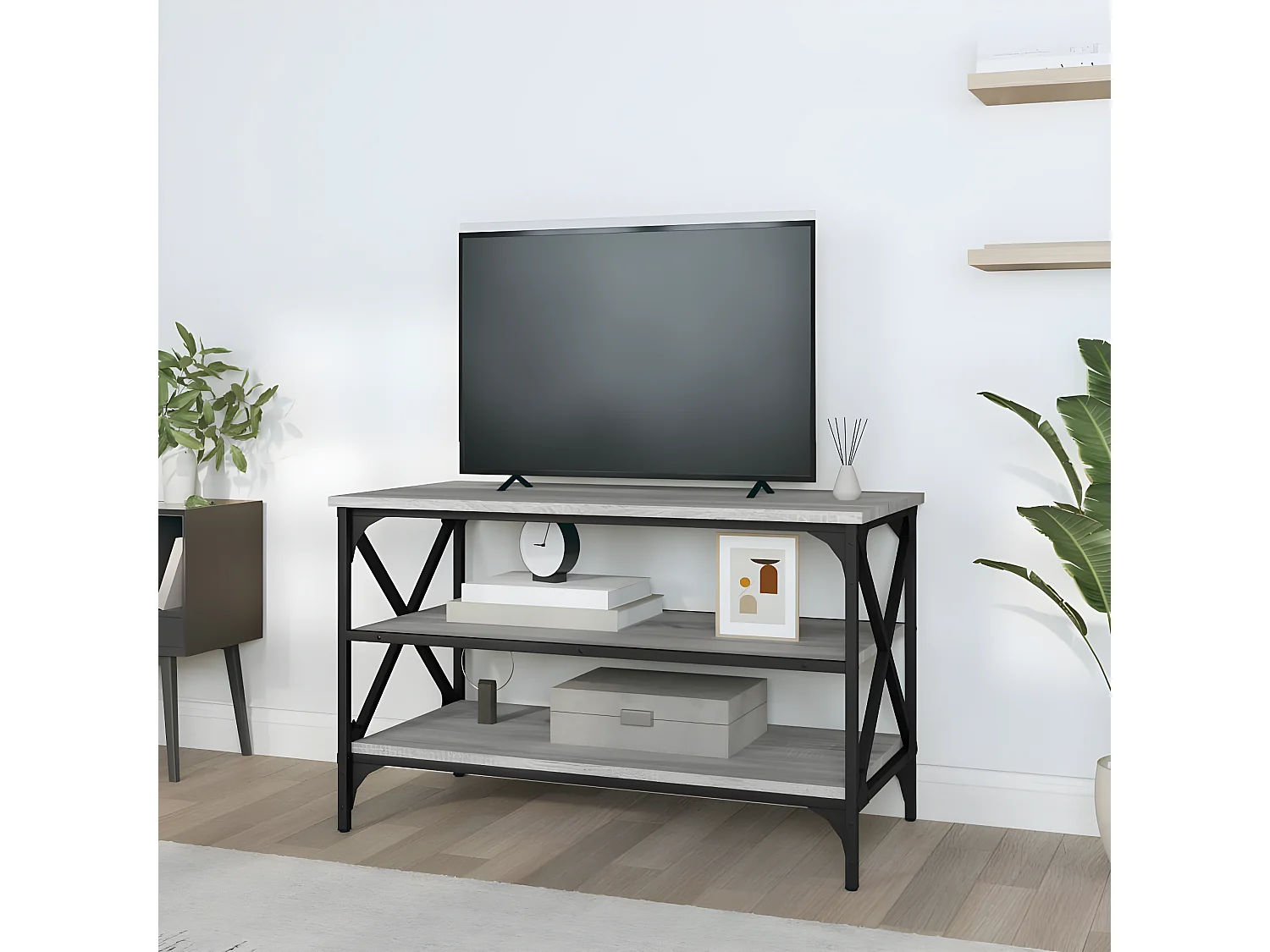 Móvel de TV 80x40x50 cm derivados de madeira cinzento sonoma