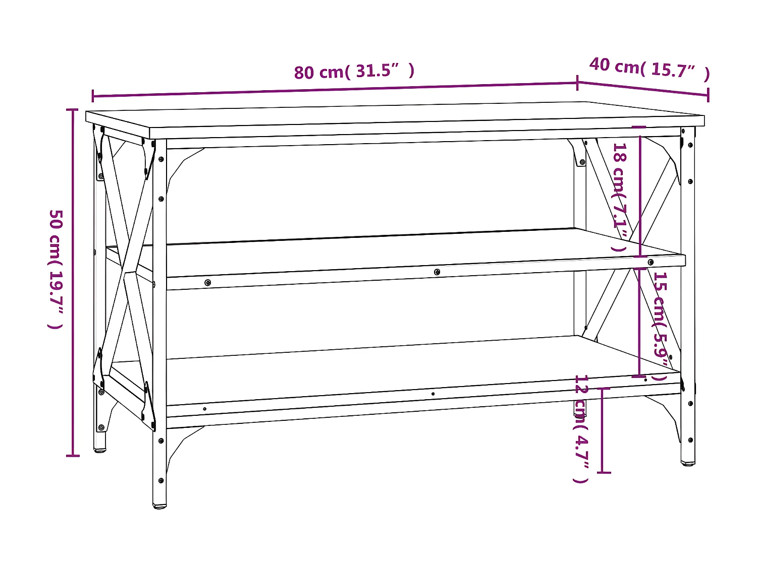Móvel de TV 80x40x50 cm derivados de madeira cinzento sonoma