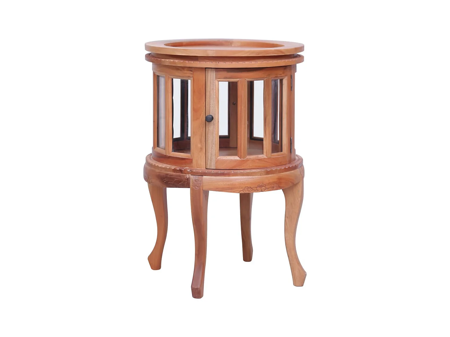 Vitrina 50x50x76 cm madeira de mogno maciça cor natural